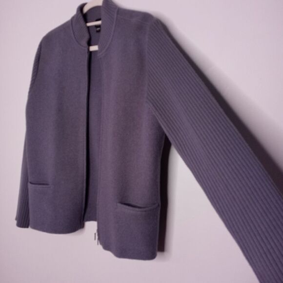 Eileen Fisher purple wool jacket size large - Picture 3 of 7